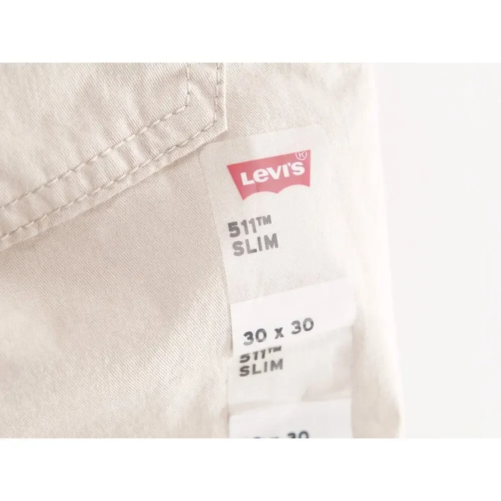 NWT Levis 511 Slim Fit Tech Stretch Pants Mens 30x30 Khaki Beige 045112279